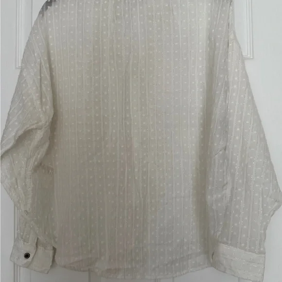 Pilcro the Tavi ivory Mandarin Collar Button Down Blouse - Picture 5 of 5